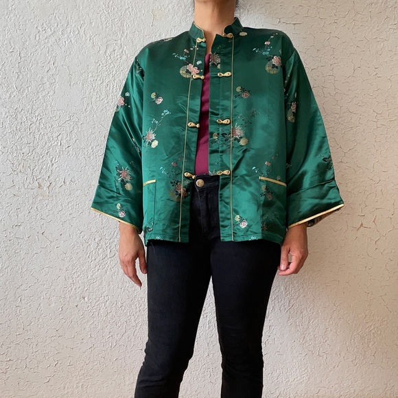 Chinese Style Satin Long Sleeve Shirt SZ 40 - Picture 3 of 10